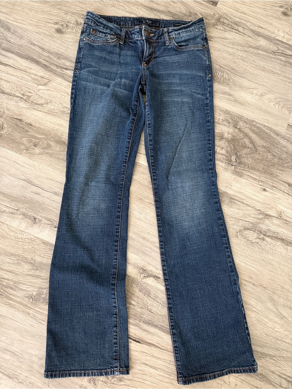 Jessica Simpson Dark Blue Flare Jeans with Subtle Fading